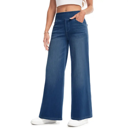 High Waisted Wide Leg Stretchy Jeans