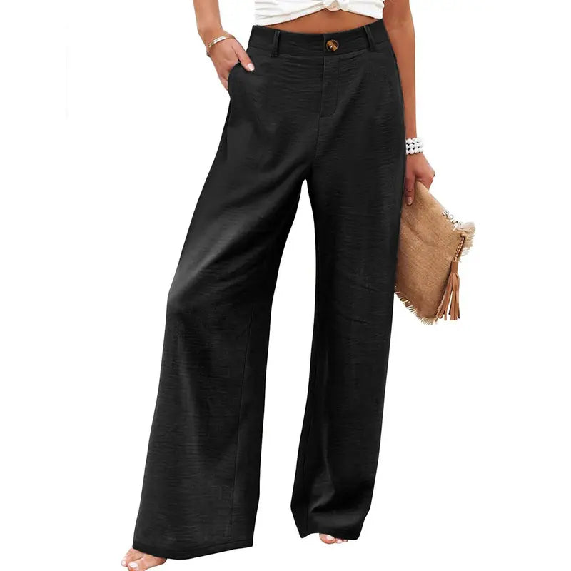 High Waisted Cotten Linen Pants
