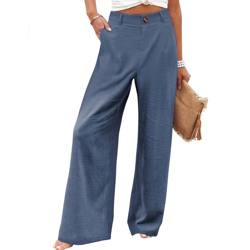 High Waisted Cotten Linen Pants
