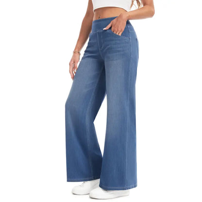 High Waisted Wide Leg Stretchy Jeans