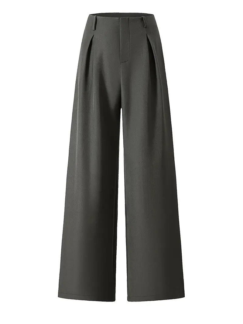 Elegant Plicated Wide Leg Pant