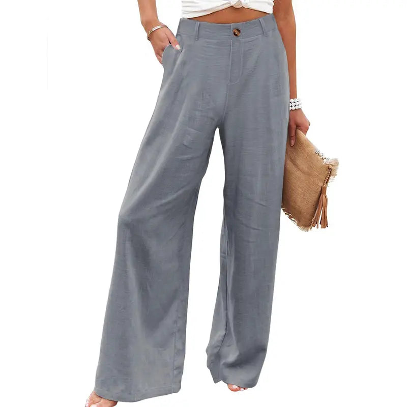 High Waisted Cotten Linen Pants