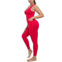 Racerback Jumpsuit-Red