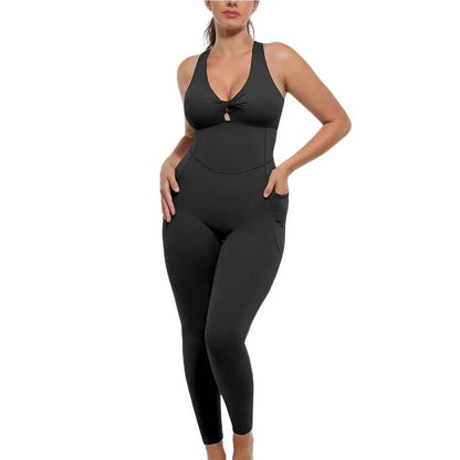 LoungeCurve™ Deep-V Sculpt Jumpsuit - Lounge