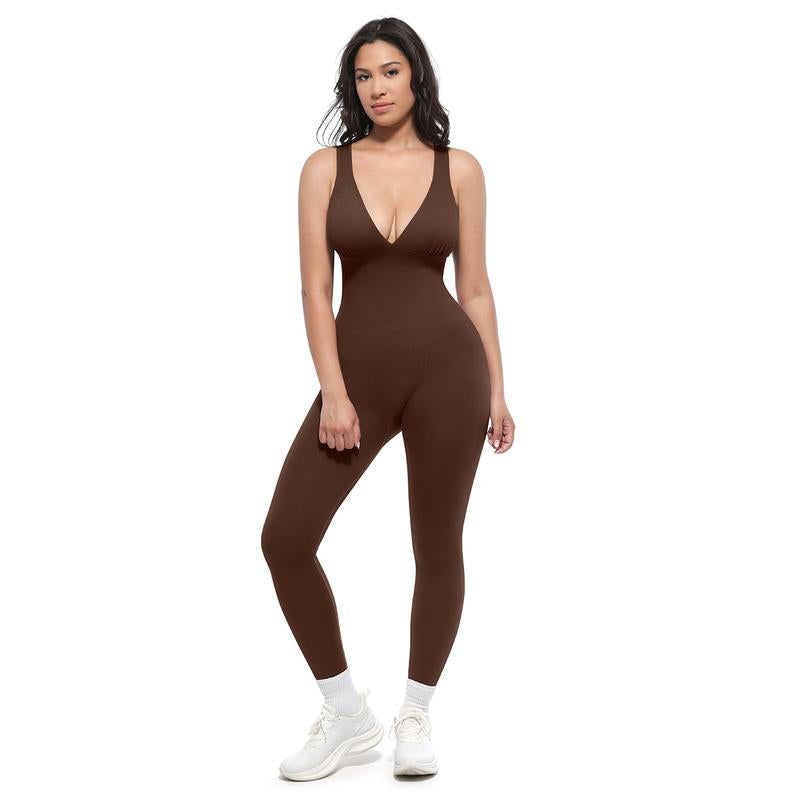 LoungeCurve™ Deep-V Sculpt Jumpsuit - Lounge