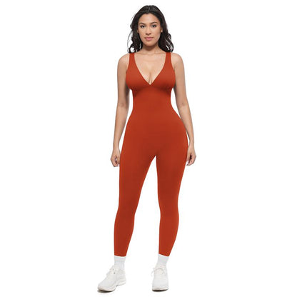 LoungeCurve™ Deep-V Sculpt Jumpsuit - Lounge